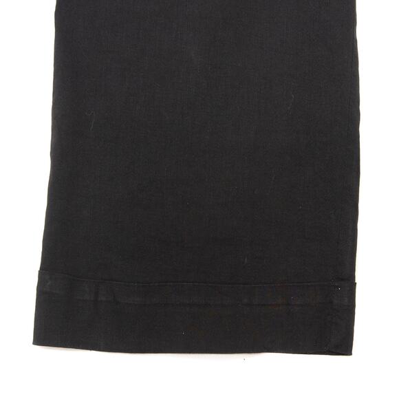 Eileen Fisher Black Linen Blend Wide Leg Crop Cuffed Pants Size Small - Picture 7 of 10
